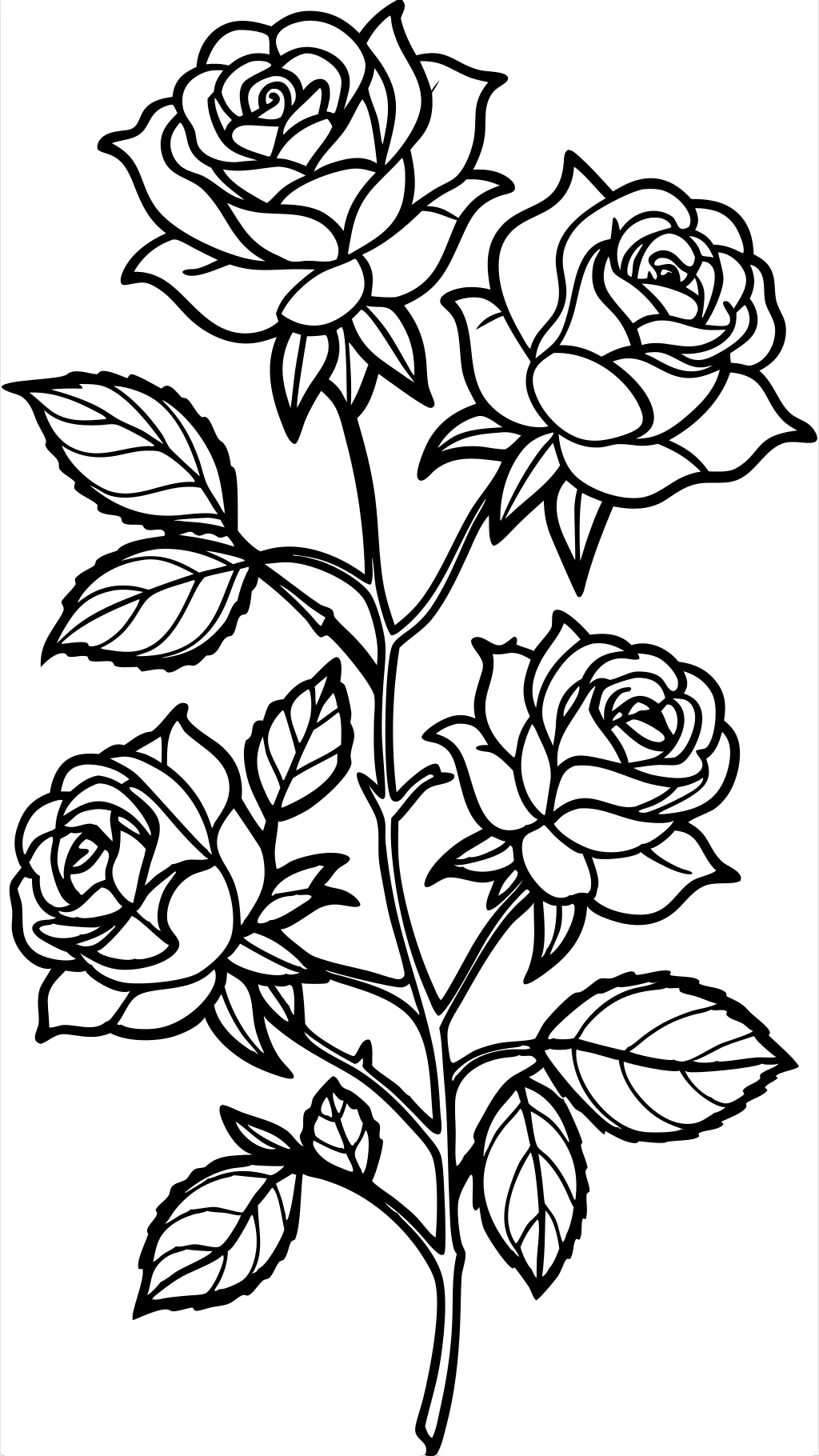 Página para colorear de rosal